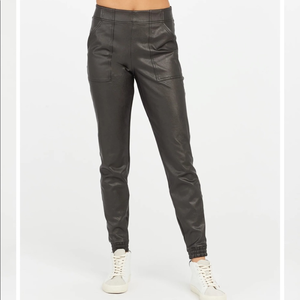 Leather-like jogger
